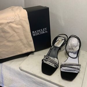 **Holiday Special** Badgley Mischka NIB black ankle strap sandal - NIB Sz 9 1/2